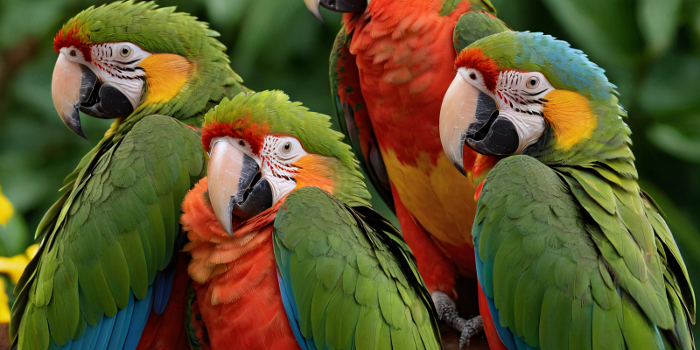 Parrots! Complementary colors? We love 'em! Parrots! Complementary colors are everywhere!
