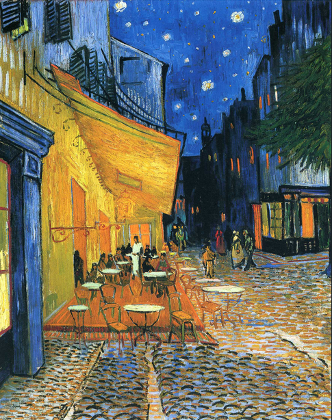 Van Gogh used complementary colors a lot - especially the oranges and blues, as in his painting "Cafe Terrace at Night". Van Gogh - "Cafe Terrace at Night" showing the use of complementary colors in art.