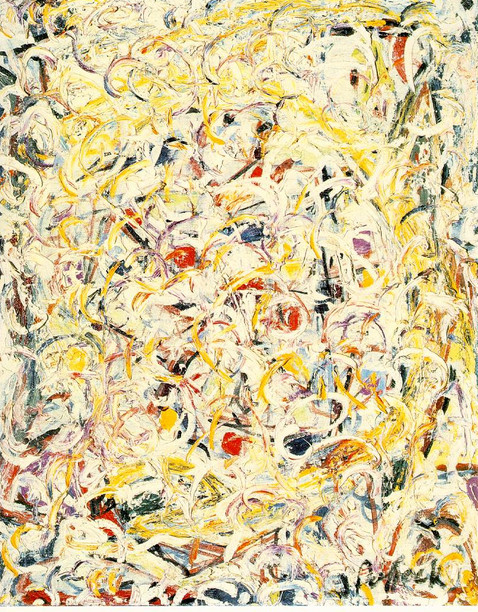 "Shimmering Substance" a Jackson Pollock drip painting, before he abandoned titles for his work altogether. "Shimmering Substance" Jackson Pollock