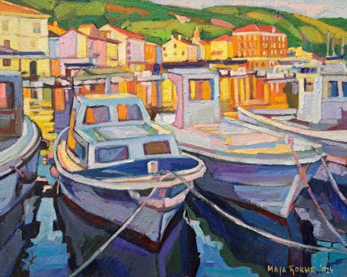 painting with comp color fishing boats dokic