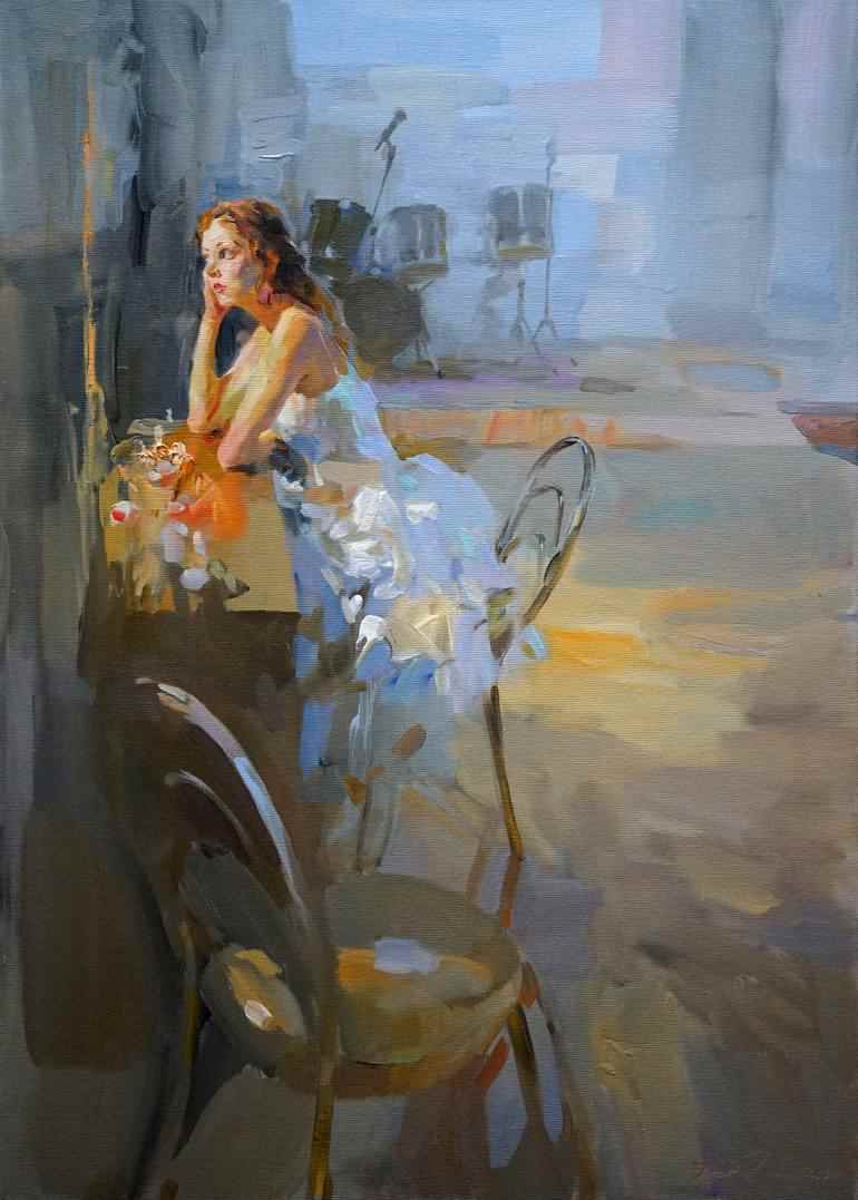 'In Front of the Mirror', oil painting by Igor Zhug