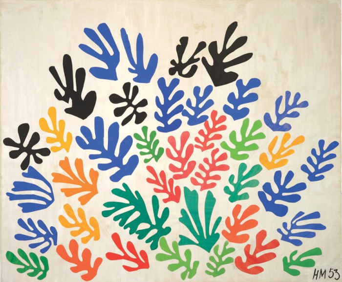 "The Sheaf" by Henri Matisse showing his love of shape and color in his "cut-outs" phase. "The Sheaf" by Henri Matisse