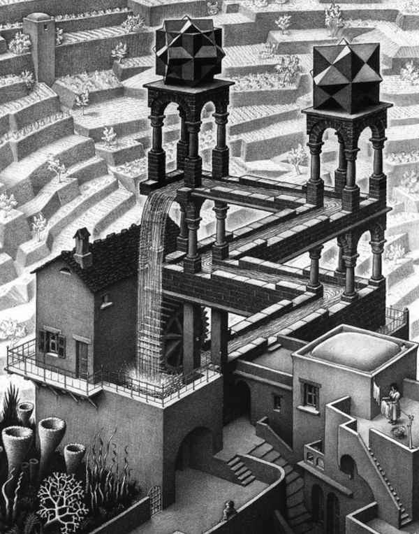 "Waterfall" by M.C.Escher