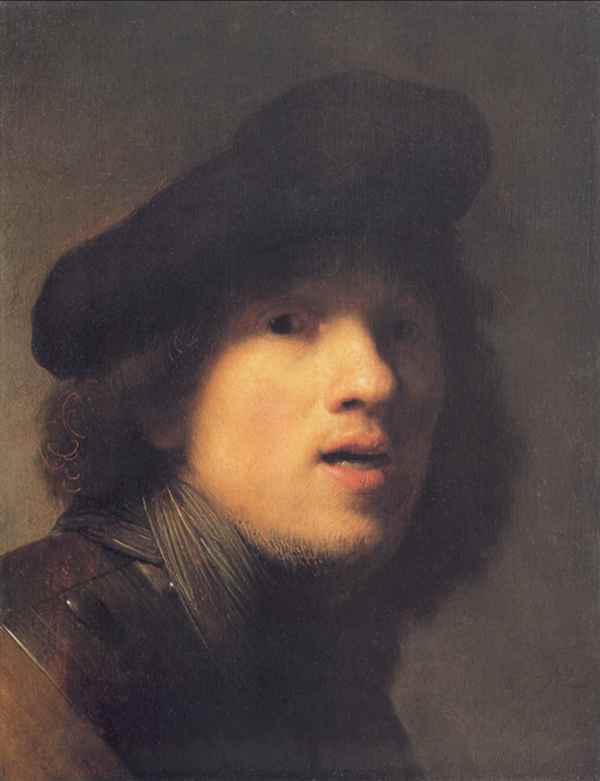"Self-portrait with Gorget and Beret" by Rembrandt