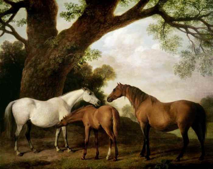 "Two Shafto Mares and a Foal" by George Stubbs.