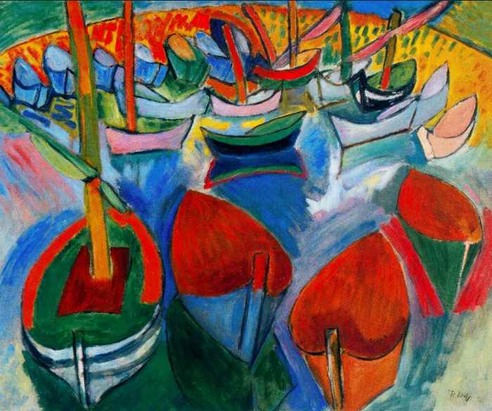"Boats at Martigues" by Raoul Dufy. Freed from the constraints of realism -  delighting in exuberant color and pattern. "Boats at Martigues" by Raoul Dufy.